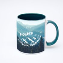 Зелёная кружка с фотопечатью