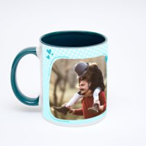 Зелёная кружка с фотопечатью