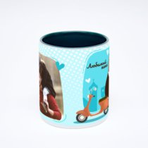 Зелёная кружка с фотопечатью