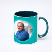 Зелёная кружка с фотопечатью