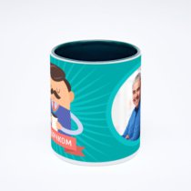 Зелёная кружка с фотопечатью