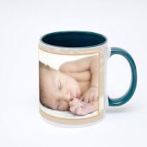 Зелёная кружка с фотопечатью