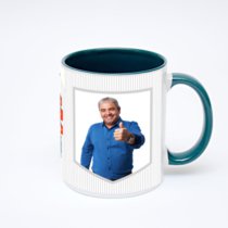 Зелёная кружка с фотопечатью