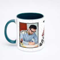 Зелёная кружка с фотопечатью