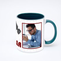 Зелёная кружка с фотопечатью