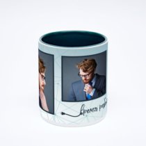 Зелёная кружка с фотопечатью