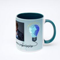 Зелёная кружка с фотопечатью