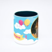 Зелёная кружка с фотопечатью