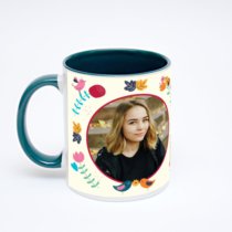 Зелёная кружка с фотопечатью