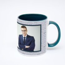 Зелёная кружка с фотопечатью
