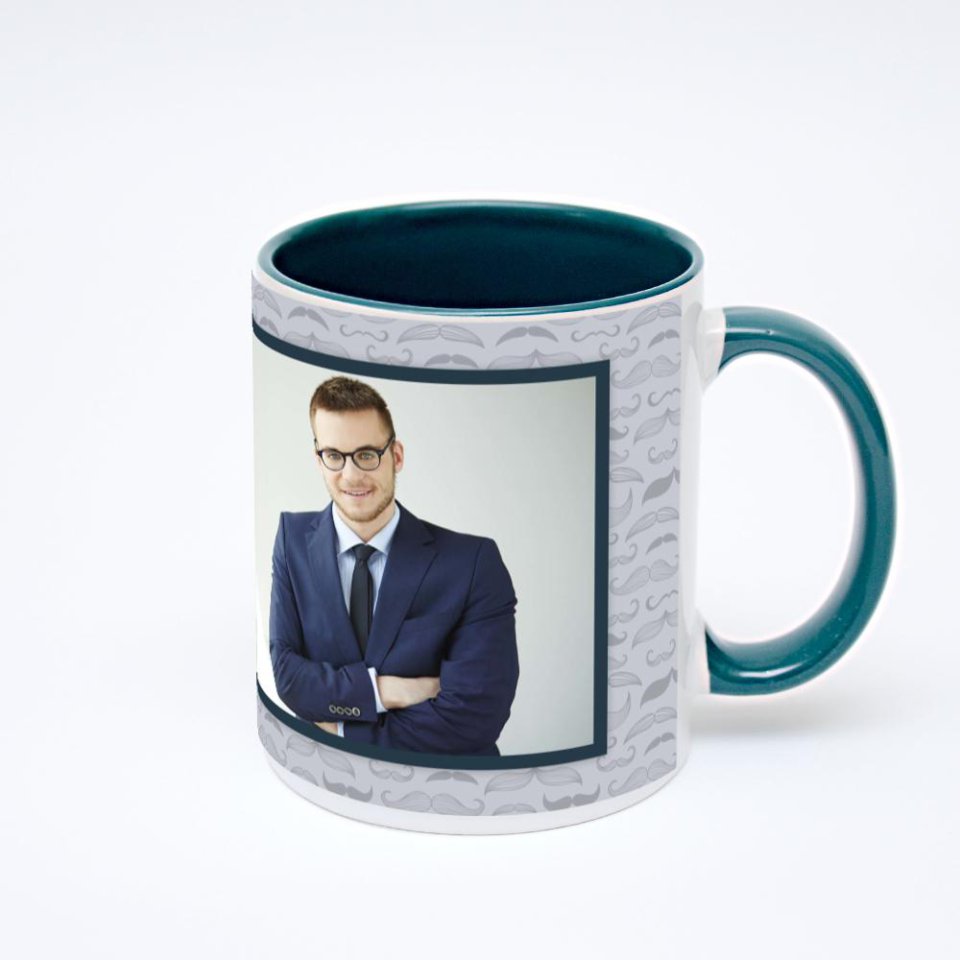 Зелёная кружка с фотопечатью