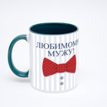 Зелёная кружка с фотопечатью