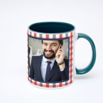 Зелёная кружка с фотопечатью