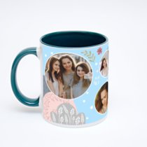 Зелёная кружка с фотопечатью