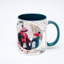 Зелёная кружка с фотопечатью