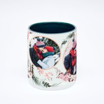 Зелёная кружка с фотопечатью