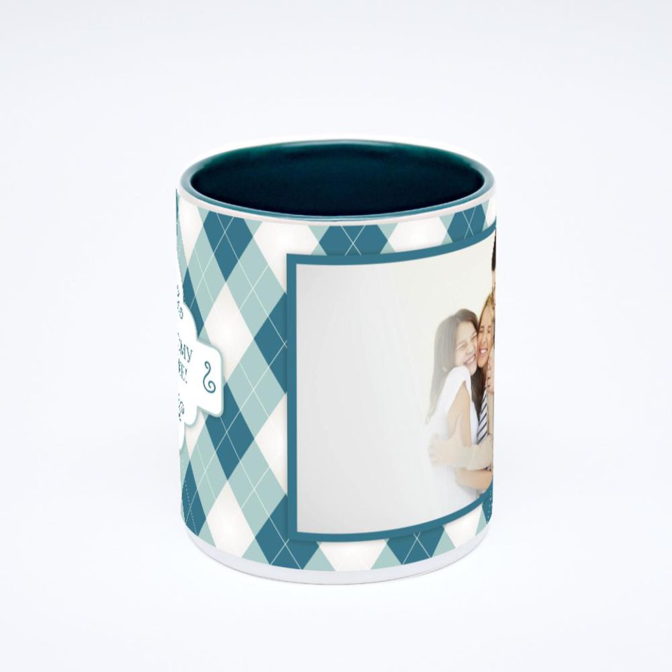 Зелёная кружка с фотопечатью