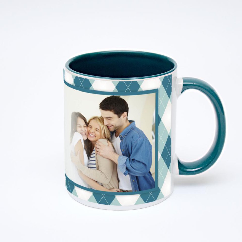 Зелёная кружка с фотопечатью