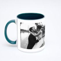 Зелёная кружка с фотопечатью