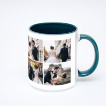 Зелёная кружка с фотопечатью