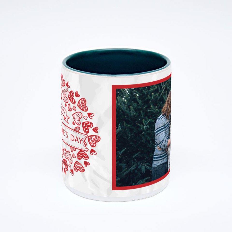 Зелёная кружка с фотопечатью