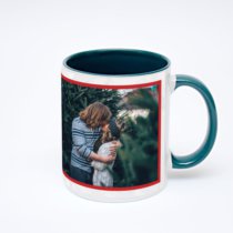 Зелёная кружка с фотопечатью