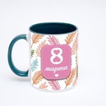 Зелёная кружка с фотопечатью