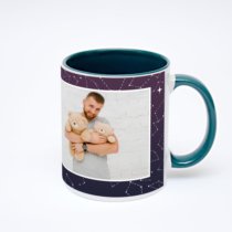 Зелёная кружка с фотопечатью