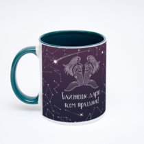 Зелёная кружка с фотопечатью