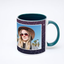 Зелёная кружка с фотопечатью