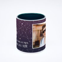 Зелёная кружка с фотопечатью