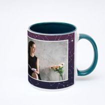 Зелёная кружка с фотопечатью