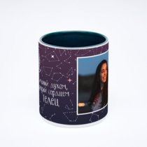 Зелёная кружка с фотопечатью