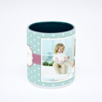 Зелёная кружка с фотопечатью