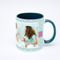 Зелёная кружка с фотопечатью