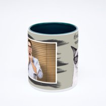 Зелёная кружка с фотопечатью