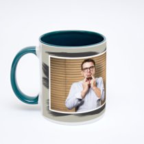 Зелёная кружка с фотопечатью