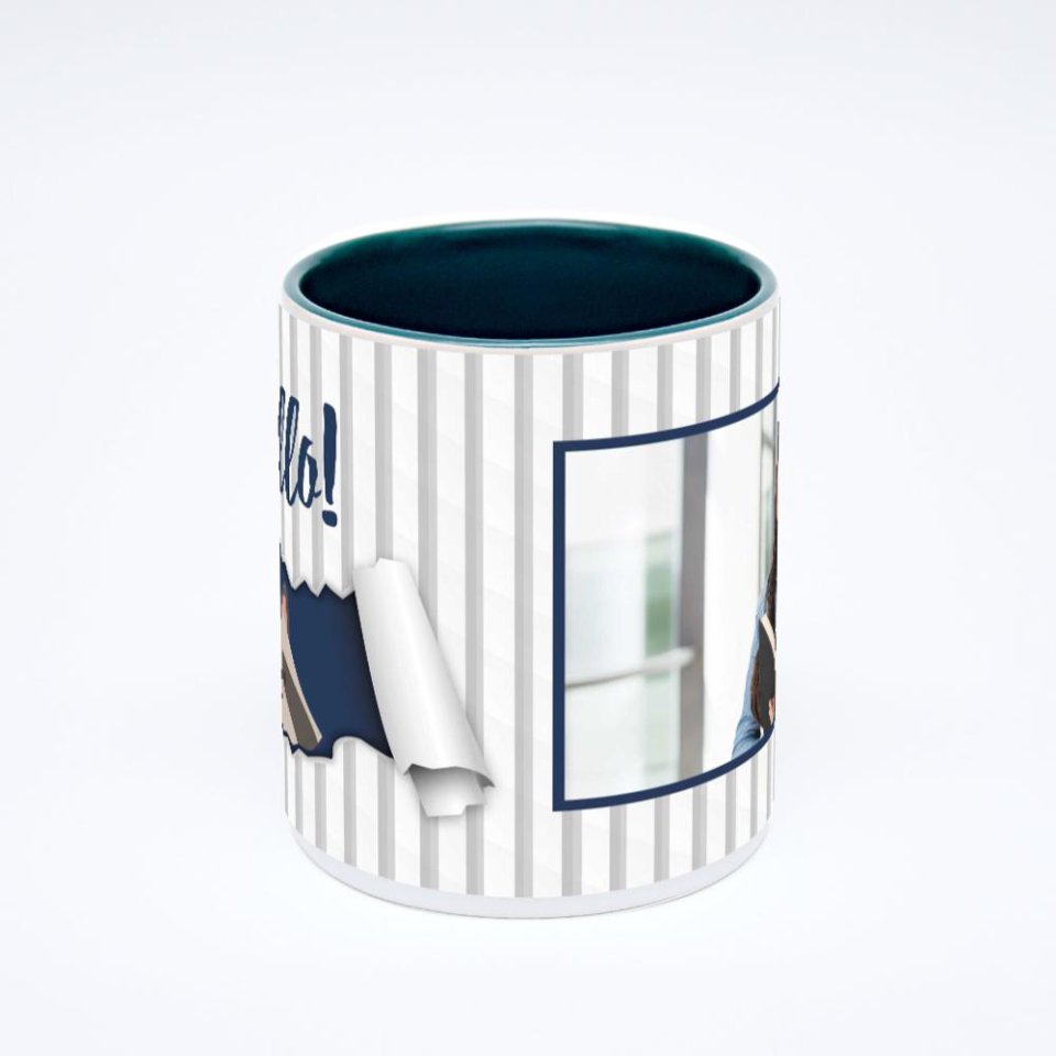 Зелёная кружка с фотопечатью