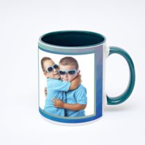 Зелёная кружка с фотопечатью