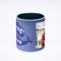 Зелёная кружка с фотопечатью