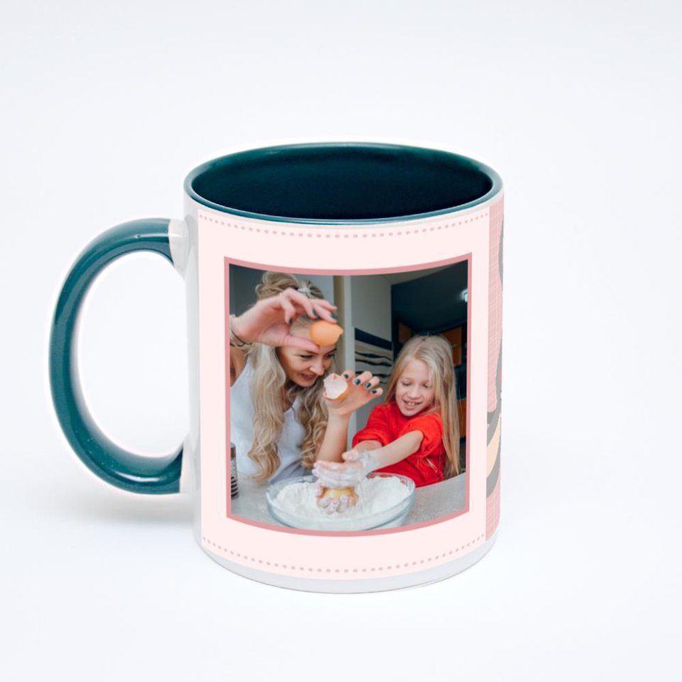 Зелёная кружка с фотопечатью