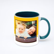 Зелёная кружка с фотопечатью