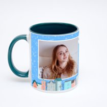 Зелёная кружка с фотопечатью