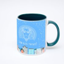 Зелёная кружка с фотопечатью