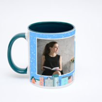 Зелёная кружка с фотопечатью