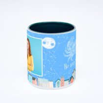 Зелёная кружка с фотопечатью