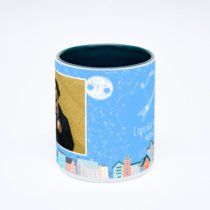 Зелёная кружка с фотопечатью