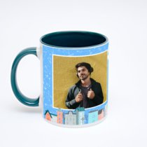 Зелёная кружка с фотопечатью