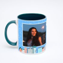 Зелёная кружка с фотопечатью