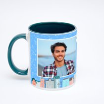 Зелёная кружка с фотопечатью